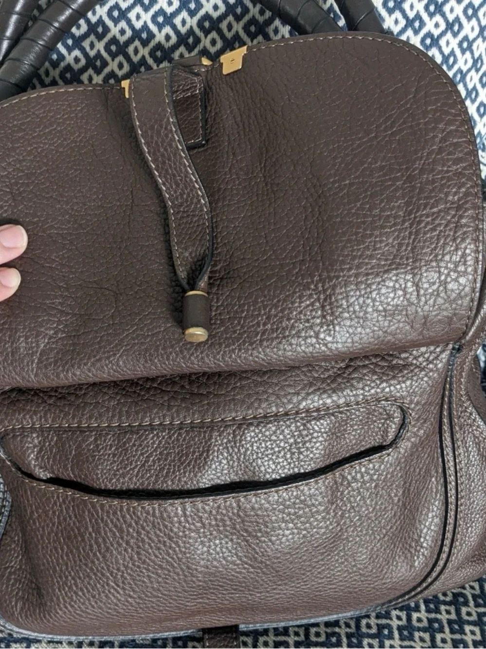 Authentic Chloe Marcie Leather Handbag - Chocolate Brown